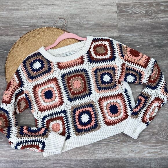 American eagle boho crochet granny‎ knit sweater - Picture 1 of 5
